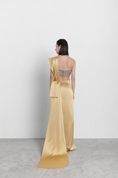 GOLDEN ASYMMETRICAL DRESS