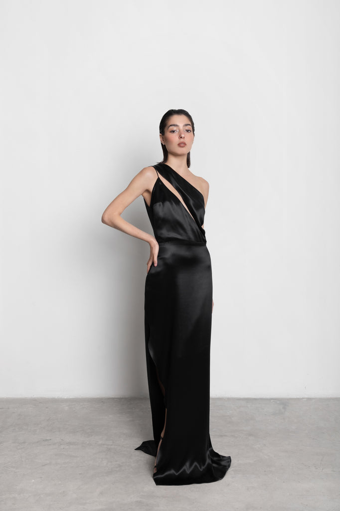 BLACK MOON ASYMMETRICAL DRESS